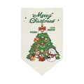 Striscione natalizio in lino con albero e pupazzo di neve per decorazione festa - Stile Albero di Natale Pupazzo di Neve con Slogan (DQ05-1)