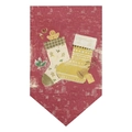 Détail du drapeau de jardin de Noël avec texture de jute et illustration de chaussettes - Motif Chaussette de Noël Pain d'Épices (DQ01-1)