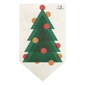 Detail of canvas Christmas bunting flag featuring a geometric tree and Merry Christmas text - Geometric Christmas Tree Pattern (DQ02-1)