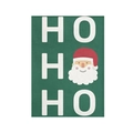 Green Christmas banner with Santa Claus portrait and HO HO HO artistic typography - Forest Green HO HO HO Santa Style (DQ04-22)
