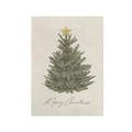 Detail of a Merry Christmas wall tapestry with watercolor green tree and soft warm lights - Watercolor Christmas Tree Style (DQ04-5)