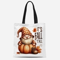 Sac en toile avec motif gnome et citrouille avec inscription It's Fall Y'all stylé - Gnome Assis Dans une Citrouille(FBDT21-7) / 33*39cm
