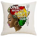 Linen pillowcase featuring a Black woman profile with Africa map headwrap and History text - Black History Month Female Theme (DYM377-15)