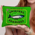 Estuche creativo de lata de sardinas en verde con tirador de anilla y diseño de peces - 21.5*15cm / Verde Brillante