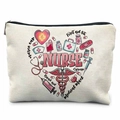 Detail showing high-quality canvas fabric and professional nurse-themed print design - Heart Surrounded Nurse Theme (TSND37-18)