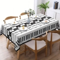 Elegant piano themed tablecloth with musical notes and keyboard pattern for dining decor - Brushed Fabric / 40x60cm