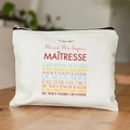 Linnen make-uptas met gekleurde vlaggen en Franse tekst voor lerarenbedankjes - 21.5*15cm Hoge Dichtheid Linnen / Kleurrijke Banner Bedankt (TSND29-9)
