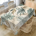 Minimalist rectangular tablecloth featuring tropical monstera leaf patterns on a wooden table - Brushed Fabric / 40x60cm / Nordic Tropical Leaf (ZB694-23)