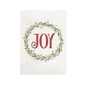 Christmas JOY banner featuring a rustic burlap texture and a festive berry wreath design - JOY Letter Wreath Style (DQ04-19)