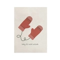 Winter theme canvas wall hanging with red mittens and festive holiday typography - Red Mittens Baby It's Cold Outside Style (DQ04-21)