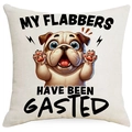 Funny Bulldog My Flabbers Have Been Gasted linen pillow cover for home sofa decor - Surprised Bulldog Quotes Illustration (DYM390-9) / 45*45cm Linen Single-Sided No Insert