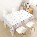 Detail of Happy Birthday rectangular tablecloth with purple and gold butterfly patterns - Brushed Fabric / Birthday Butterfly Style (ZB697-12)