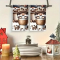 Zweiteiliges Set Küchenhandtücher mit Wichtel- und Kaffeemotiv zum Aufhängen - 40x60cm / Kaffee Gnom Hänge-Thema (MJBT72-10)