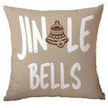 Dettaglio della stampa Jingle Bells sulla federa natalizia in stile rustico - 45*45cm Peluche Corto Monofacciale Senza Interno / Motivo Jingle Bells (CDR384-1)