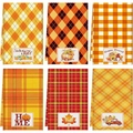 6-pack fall harvest microfiber dish towels with pumpkin and maple leaf prints - Plaid Art 6-Piece Set (MJBT73-14) / 40*60cm