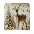 Christmas chair cover featuring a golden reindeer and white tree festive pattern - 49*58cm / Gold Scarf Reindeer Pattern (TYT382-2)