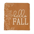 Coprisedia arancione per il Ringraziamento con foglia d'acero e scritta hello FALL - 49*58cm / Stile Hello Fall Arancione