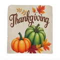 Federa per cuscino del Ringraziamento con zucca arancione e foglie di acero su lino - 49*58cm / Stile Zucca Thanksgiving