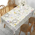 Floral rectangle tablecloth with watercolor flowers and butterflies for cozy home dining - Brushed Fabric / 40x60cm