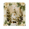 Détail de housse de chaise de Noël avec illustration de gnome et texture du tissu - Style Gnome(TYT05-2)