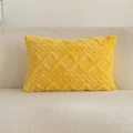 Dettaglio della trama a maglia a treccia giallo brillante sulla fodera del cuscino decorativo - 30x50cm / Fodera per Cuscino Singola (Senza Inserto) / Giallo