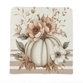 Detail von Ernte-Kürbis und Blumen-Aquarell auf rustikalem gewebtem Stuhlbezug-Stoff - Kürbis Streifen Stil (TYT12-1)