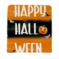 Coprisedia Halloween a righe arancioni e nere con design a zucca e scritta decorativa - Strisce Happy Halloween (TYT09-3)