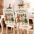 Detalle de las fundas de silla de Navidad retro con motivos festivos y frases navideñas - 49*58cm / Estilo Mujeres Vintage (TYT16-2)