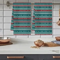 Juego de paños de cocina navideños con diseños de muñeco de nieve y árbol de Navidad - Estilo de Copos de Nieve Y Rayas (MJBT88-3) / Unidad Individual