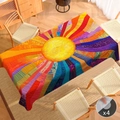 Rectangle tablecloth with sunburst gradient stripes and four non-slip clips included - Brushed Fabric / 40x60cm / Sunburst (ZB694-19)