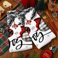 Set van twee kerstkeukendoeken met Joy-print en feestelijke vakantiedecoraties - Joy Letter Artistieke Kerstbal Stijl (MJBT362-2)