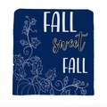 Navy blue Fall Sweet Fall pumpkin chair cover with white autumn harvest print on burlap - Fall Sweet Fall Letter Style (TYT07-4) / 49*58cm