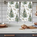Set di 2 strofinacci con motivo albero di Natale appesi per decorazioni festive - Stile Pini E Pigne (MJBT94-1) / Due Strisce