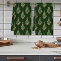 Set di due strofinacci da cucina verde scuro con motivo ad albero di Natale in cucina - 40*60cm