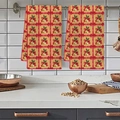 Set di asciugamani da cucina natalizi assorbenti con motivi di campane e agrifoglio - Stile Campane E Fiocco (MJBT91-3) / 40*60cm