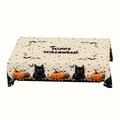 Halloween rectangular tablecloth with black cat and pumpkin pattern for table decor - Black Cat Pumpkin (ZB698-2) / Microfiber - Small