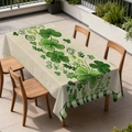 Saint Patrick's Day tablecloth with green shamrock pattern and gingham border on wood table - 40*60cm Brushed Fabric / Pattern 4
