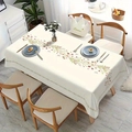 Rectangle cream floral tablecloth with botanical patterns for summer dining room decor - Zb697-13 / 40*60cm Brushed Fabric