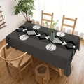 Dark gray rectangular tablecloth with modern black and white geometric pattern - Zb697-6 / 40*60cm Brushed Fabric