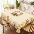 Easter tablecloth with vintage truck and bunny motifs on a beige checkered background - Zb702-4 / 40*60cm Brushed Fabric