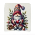 Weihnachtlicher Stuhlbezug mit Vintage-Gnom-Druck auf strukturiertem Leinenstoff - 49*58cm / Weihnachtswichtel Stil 4 (TYT381-4)