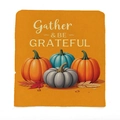 Thanksgiving pumpkin chair cover with Gather and Be Grateful text for autumn decor - Harvest Pumpkins Gather (TYT92-3)