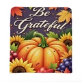 Thanksgiving chair cover featuring pumpkin, sunflower, and Be Grateful slogan decoration - Be Grateful Pumpkin Floral (TYT92-4)