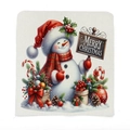 Housse de chaise Noël en lin avec motif bonhomme de neige et décorations festives - 49*58cm / Bonhomme de Neige de Noël (TYT14-4)