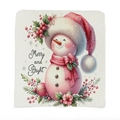 Christmas snowman chair cover with Merry and Bright print on white background - 49*58cm / Berry Snowman (TYT14-7)