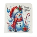 Linen Christmas pillowcase featuring a cute snowman design and Happy Holidays text - 49*58cm / Ice Blue Snowman (TYT14-11)