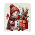 Christmas snowman chair cover with red hat and plaid scarf for holiday dining decor - 49*58cm / Plaid Snowman (TYT14-12)