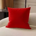 Custom red velvet throw pillow cover with double-sided printing for holiday decor - Custom Logo / 45*45cm Short Plush Double Sided Without Core