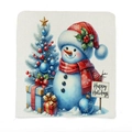 Christmas snowman pattern chair cover with Happy Holidays sign and gift boxes decor - 49*58cm / Blue Snowman (TYT14-17)