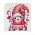 Pink Christmas snowman chair cover with Merry Christmas sign and candy cane patterns - 49*58cm / Pink Greetings Snowman (TYT14-21)
